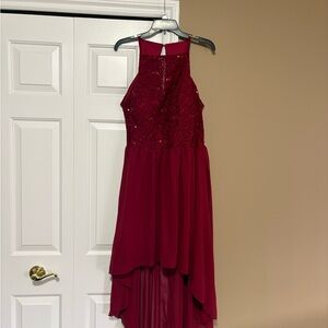 Elegant Burgundy High-Low Dress NWT